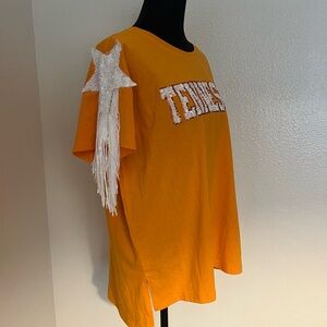 Orange Tennessee T-Shirt with Star Fringe